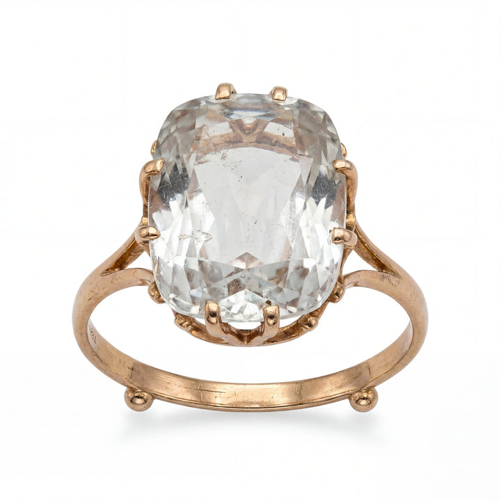 Bague Or jaune et aigue marine